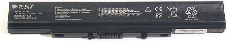 Акумулятор PowerPlant для Asus U31 (A32-U31, ASU31ELH) (14.8V/5200mAh/8Cells) (NB430512)
Акумулятор PowerPlant для Asus U31 (A32-U31, ASU31ELH) (14.8V/5200mAh/8Cells) (NB430512)