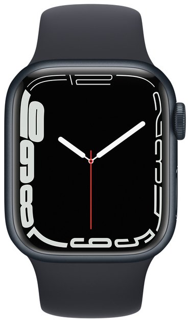 

Apple Watch Series 7 GPS 41mm Midnight Aluminium Case with (MKMX3UL/A) Black Sport Band