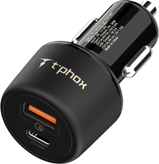 Автомобільний зарядний пристрій T-phox Type-C PD 30 Вт + QC 3.0 18 Вт (Apace Car 48W) Black
Автомобільний зарядний пристрій T-phox Type-C PD 30 Вт + QC 3.0 18 Вт (Apace Car 48W) Black