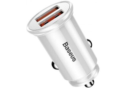 Автомобільний зарядний пристрій Baseus Circular Plastic A+A 30W Dual QC3.0 (CCALL-YD02) White
Автомобільний зарядний пристрій Baseus Circular Plastic A+A 30W Dual QC3.0 (CCALL-YD02) White