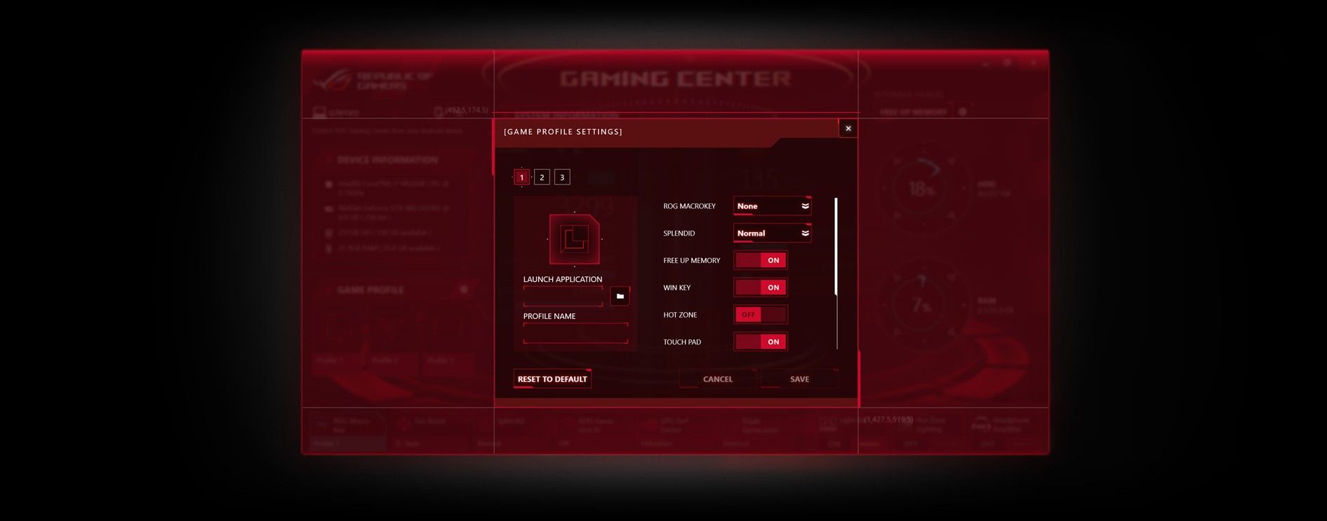 Macrokey. ROG Gaming Center. ASUS ROG Center. ROG Gaming Center Core.