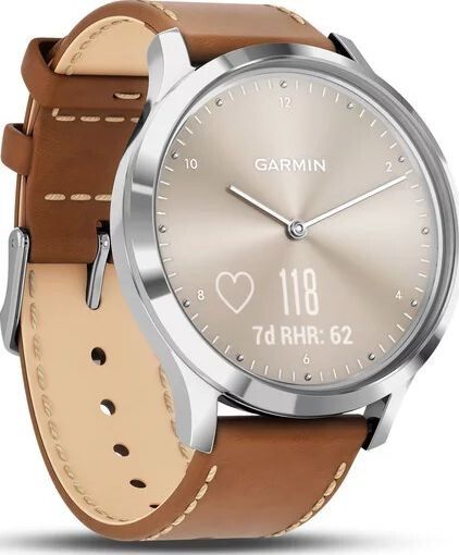 Акція на Смарт-часы GARMIN Vivomove HR Premium Silver with Tan Italian Leather Band (010-01850-AA) від Територія твоєї техніки - 2