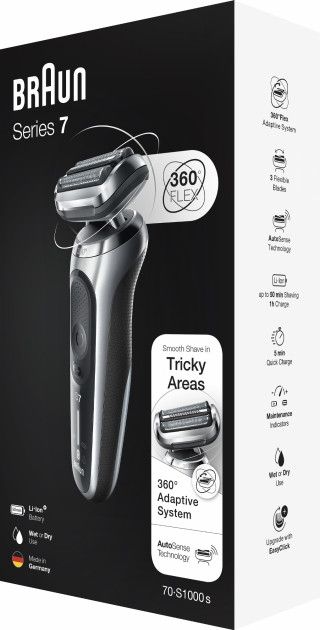 Акція на Електробритва BRAUN Series 7 70-S1000s Silver/Black від Територія твоєї техніки - 2