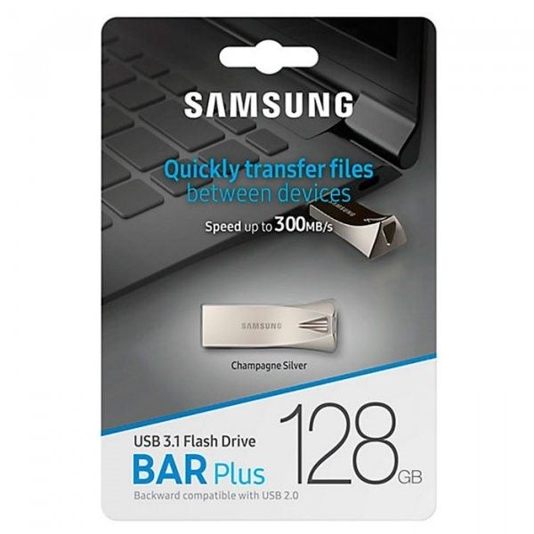 Акція на USB флеш накопичувач Samsung Bar Plus USB 3.1 128GB (MUF-128BE3/APC) Silver від Територія твоєї техніки - 5