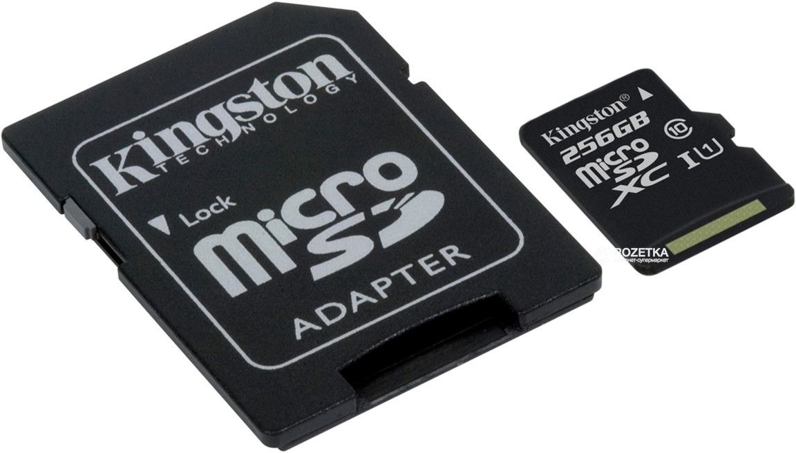 Акція на Карта пам'яті Kingston microSDXC 256GB Canvas Select Class 10 UHS-I U1 + SD-адаптер (SDCS/256GB) від Територія твоєї техніки - 2