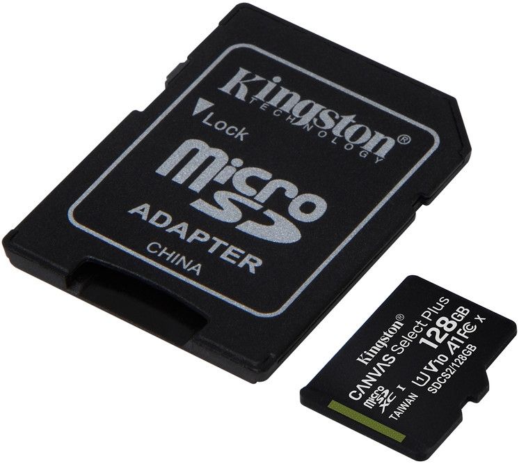 Акція на Карта пам'яті Kingston microSDXC 128GB Canvas Select Plus Class 10 UHS-I U1 V10 A1 + SD-адаптер (SDCS2/128GB) від Територія твоєї техніки - 2