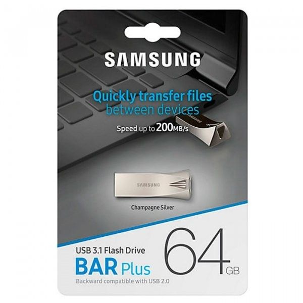 Акція на USB флеш накопичувач Samsung Bar Plus USB 3.1 64GB (MUF-64BE3/APC) Silver від Територія твоєї техніки - 5