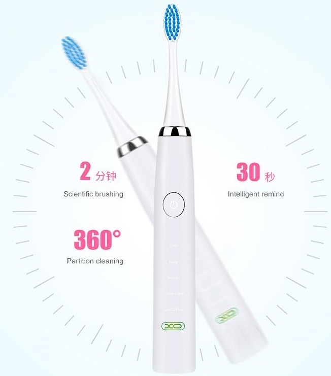 Акція на Електрична зубна щітка XO SHL Sonic White від Територія твоєї техніки - 4