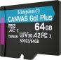 Карта памяти Kingston MicroSDXC 64GB Canvas Go! Plus Class 10 UHS-I U3 V30 A2 + SD-адаптер (SDCG3/64GB) - фото 4 - интернет-магазин электроники и бытовой техники TTT