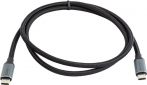 Kабель PowerPlant USB3.1, USB-C - USB-C, 10 Гбит/с, 100W, 20V/ 5A, 4K/ 60 Гц, 1 м (CA913312) Black/Grey  - фото 2 - интернет-магазин электроники и бытовой техники TTT