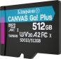 Карта памяти Kingston MicroSDXC 512GB Canvas Go! Plus Class 10 UHS-I U3 V30 A2 (SDCG3/512GBSP) - фото 3 - интернет-магазин электроники и бытовой техники TTT