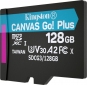 Карта памяти Kingston MicroSDXC 128GB Canvas Go! Plus Class 10 UHS-I U3 V30 A2 + SD-адаптер (SDCG3/128GB) - фото 3 - интернет-магазин электроники и бытовой техники TTT