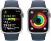 Apple Watch Series 9 GPS 45mm Silver Aluminium Case with Storm Blue Sport Band - M/L (MR9E3QP/A) - фото 5 - интернет-магазин электроники и бытовой техники TTT