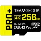 Карта памяти Team Group Pro+ MicroSDXC 256GB Class 10 UHS-I U3 V30 A2 + SD adapter (TPPMSDX256GIA2V3003) - фото 2 - интернет-магазин электроники и бытовой техники TTT