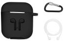 Чехол для наушников Apple AirPods Silicone Case with carbine + Straps Black - фото 2 - интернет-магазин электроники и бытовой техники TTT