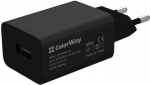 Мережевий зарядний пристрій ColorWay 1 USB AUTO ID 2A (10W) (CW-CHS012-BK) Black - фото 2 - інтернет-магазин електроніки та побутової техніки TTT