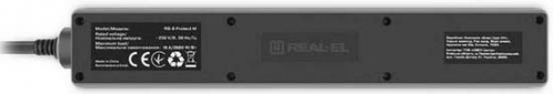 Фільтр живлення Real-El RS-6 Protect M 1.8м Black  - фото 2 - інтернет-магазин електроніки та побутової техніки TTT