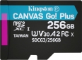 Карта пам'яті Kingston MicroSDXC 256GB Canvas Go! Plus Class 10 UHS-I U3 V30 A2 + SD-адаптер (SDCG3/256GB) - фото 2 - інтернет-магазин електроніки та побутової техніки TTT