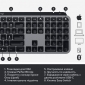 Клавіатура бездротова Logitech MX Keys for Mac (920-009558) Space Gray - фото 7 - інтернет-магазин електроніки та побутової техніки TTT