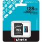 Карта памяти Kingston microSDXC Canvas Go! Plus 128GB UHS-I U3 V30 A2 Class 10 + SD-adapter (SDCG4/128GB) - фото 3 - интернет-магазин электроники и бытовой техники TTT