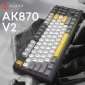 Клавиатура проводная Ajazz AK870 V2 Flying Fish Switch USB (AK870-V2-FF-BGY) Black-Grey-Yellow  - фото 3 - интернет-магазин электроники и бытовой техники TTT