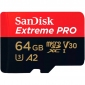 Карта памяти SanDisk Extreme Pro microSDXC 64GB UHS-I U3 + SD-адаптер (SDSQXCU-064G-GN6MA) - фото 2 - интернет-магазин электроники и бытовой техники TTT