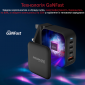 Мережевий зарядний пристрій Promate GaNPort4-100PD 100 Вт 3xUSB-C+USB-A (ganport4-100pd.black) Black  - фото 3 - інтернет-магазин електроніки та побутової техніки TTT