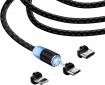 Кабель Colorway USB - 3в1 (Lightning+MicroUSB+Type-C) Magnetic 2.4А 1 м (CW-CBUU020-BK) Black - фото 3 - интернет-магазин электроники и бытовой техники TTT