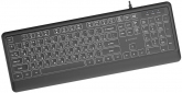 Клавиатура проводная Gembird Slim Multimedia White Backlight USB (KB-UML-04-CYRL) Black  - фото 2 - интернет-магазин электроники и бытовой техники TTT