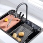 Кухонна мийка Lefton Workstation Kitchen Sink Set Digital Temperature Display KS2205 (SK019-G) - фото 2 - інтернет-магазин електроніки та побутової техніки TTT