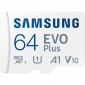 Карта памяти Samsung Evo Plus microSDXC 64GB UHS-I U1 V10 + SD-адаптер (MB-MC64SA/EU) - фото 2 - интернет-магазин электроники и бытовой техники TTT