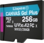 Карта памяти Kingston MicroSDXC 256GB Canvas Go! Plus Class 10 UHS-I U3 V30 A2 + SD-адаптер (SDCG3/256GB) - фото 4 - интернет-магазин электроники и бытовой техники TTT