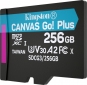 Карта пам'яті Kingston MicroSDXC 256GB Canvas Go! Plus Class 10 UHS-I U3 V30 A2 + SD-адаптер (SDCG3/256GB) - фото 4 - інтернет-магазин електроніки та побутової техніки TTT