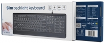 Клавиатура проводная Gembird Slim Multimedia White Backlight USB (KB-UML-04-CYRL) Black  - фото 4 - интернет-магазин электроники и бытовой техники TTT