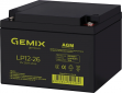 Аккумуляторная батарея Gemix 12V 26Ah AGM (LP12-26) - фото 2 - интернет-магазин электроники и бытовой техники TTT