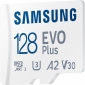 Карта памяти Samsung Evo Plus microSDXC 128GB UHS-I U3 V30 A2 + SD адаптер (MB-MC128KA/EU) - фото 3 - интернет-магазин электроники и бытовой техники TTT