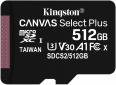 Kingston microSDXC 512B Canvas Select Plus Class 10 UHS-I U3 V30 A1 + SD-адаптер (SDCS2/512GB) - фото 2 - інтернет-магазин електроніки та побутової техніки TTT