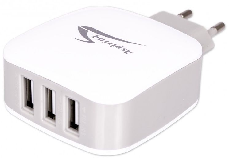 

Мережевий зарядний пристрій Aspiring Energy 3 3 x USB 3.1 А (EN36875) White