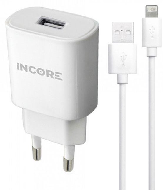 

Мережевий зарядний пристрій Incore USB Travel Charger 2A + Lightning Cable (4210D) White