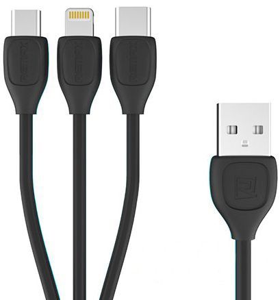 

Кабель Remax Lesu RC-050th 3in1 iPhone5/Micro USB/Type-C Black
