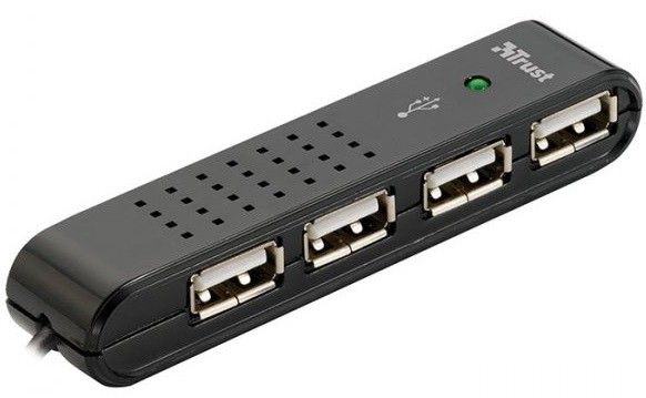 

USB-хаб Trust Vecco 4 Port USB 2.0 Mini Hub (14591) Black