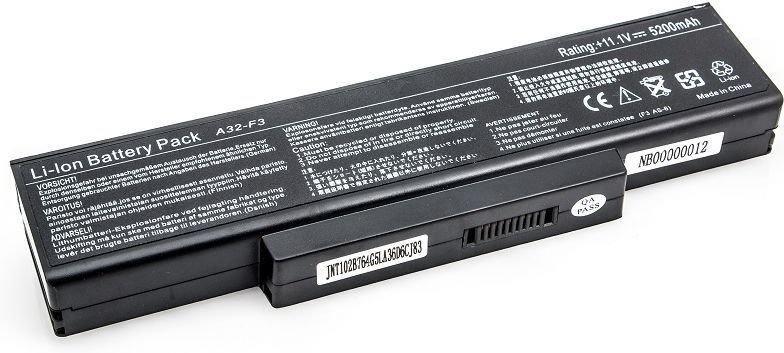 

Акумулятор PowerPlant для Asus F2, F3 Black (11.1V/5200mAh/6Cells) (NB00000012)