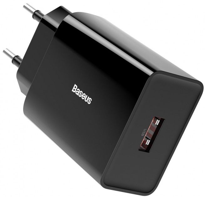 

Мережевий зарядний пристрій Baseus Speed Mini Single U QC 18W (CCFS-W01) Black