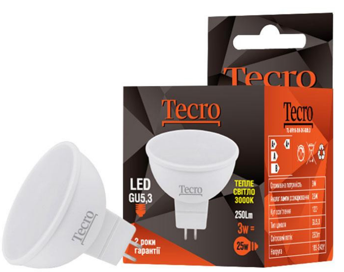 

Лампа LED Tecro TL-MR16-3W-3K-GU5.3 3W 3000K GU5.3