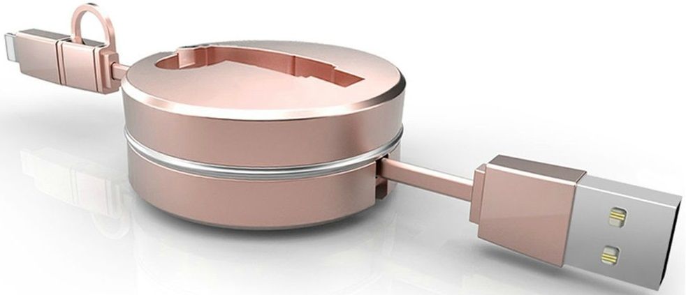 

Кабель-рулетка USB to Micro USB 1.5m тканевый Gold