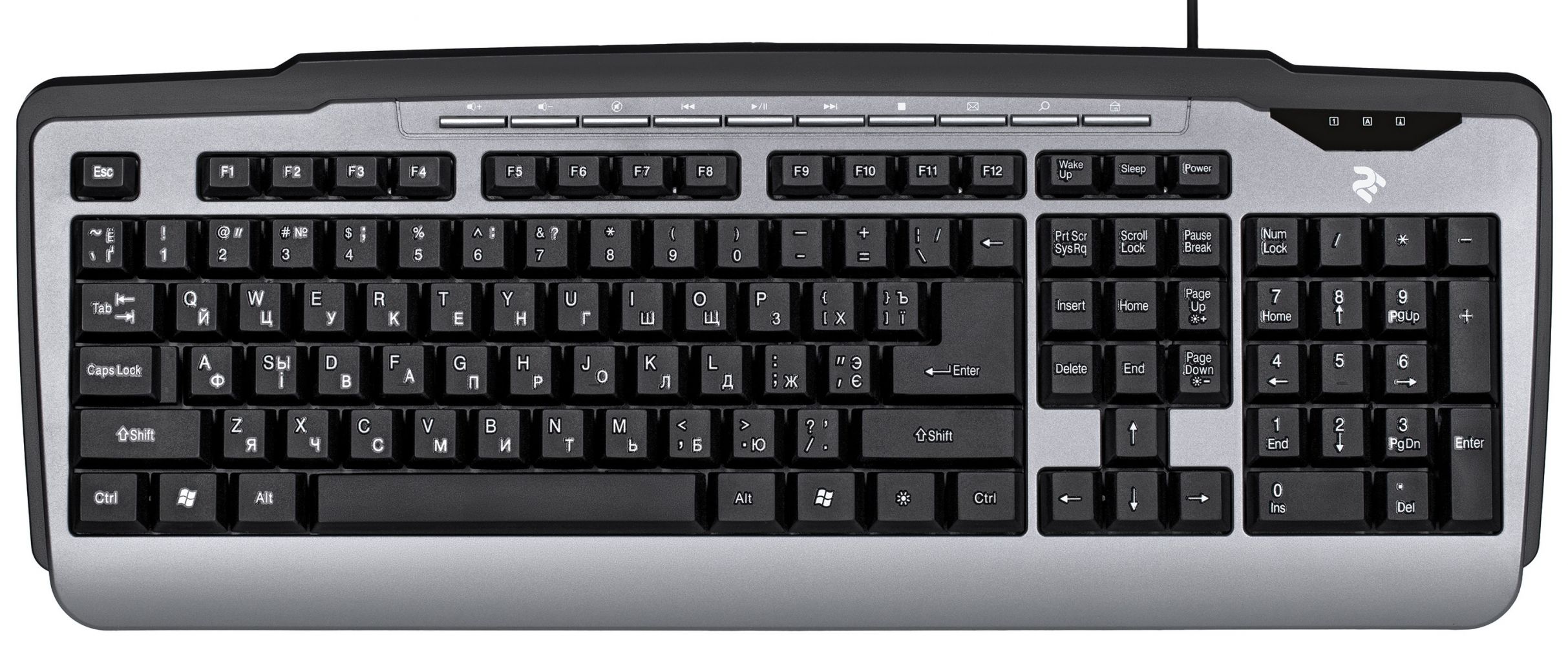 

Клавіатура дротова 2E KM1010 USB (2E-KM1010UB) Gray