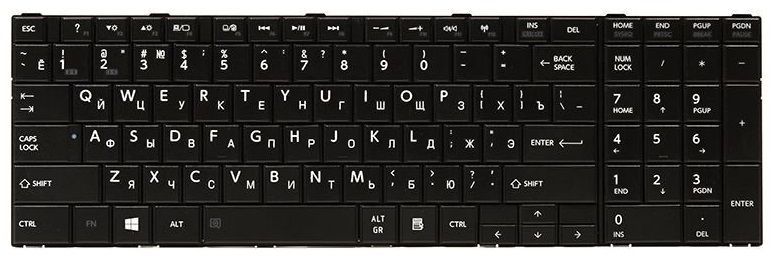 

Клавіатура для ноутбука PowerPlant Toshiba Satellite C850, C870, L850, L870 (KB310272)