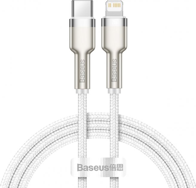 

Кабель Baseus Cafule Metal Type-C to Lightning PD 20W 1 м (CATLJK-A02) White