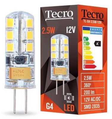 

Лампа світлодіодна Tecro TL-G4-2.5W-12V 2700K