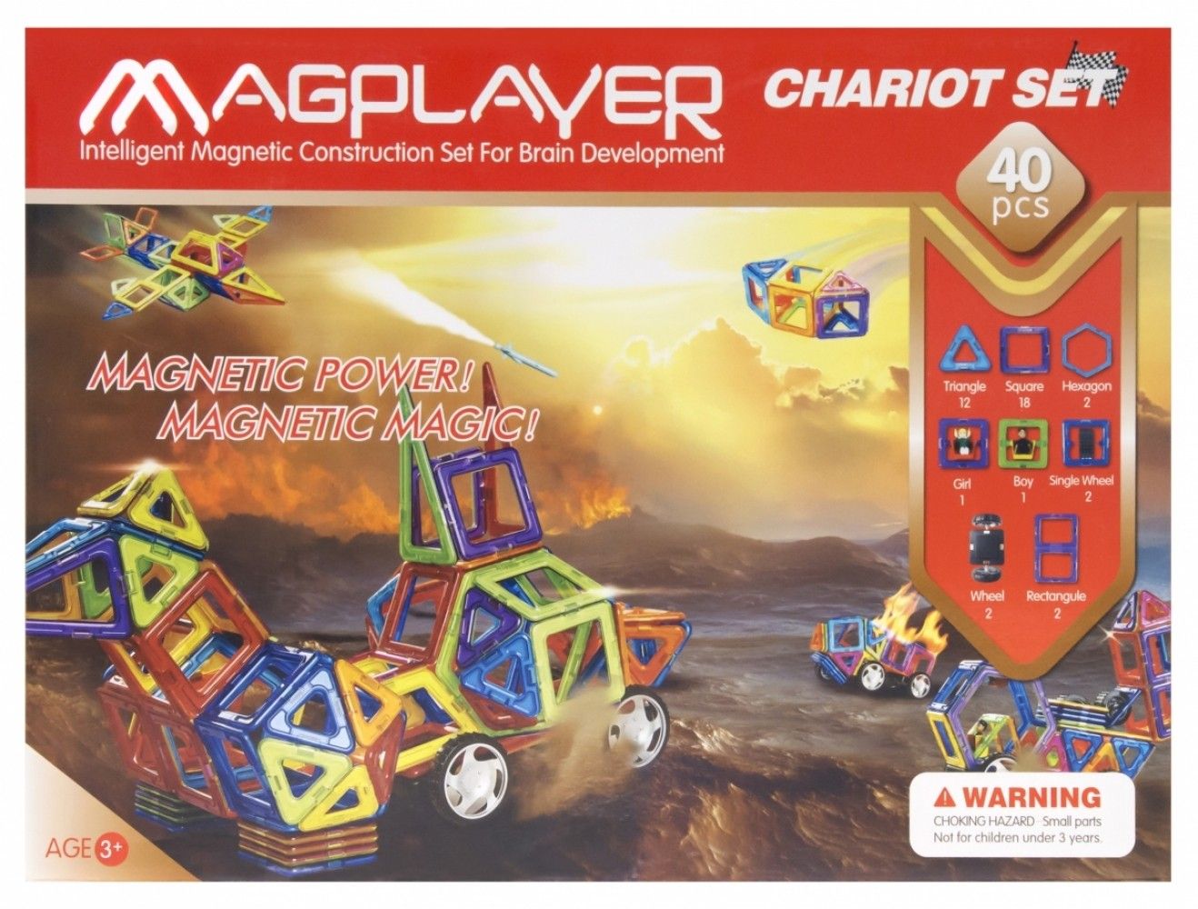 

Магнітний конструктор MagPlayer 40 елементів (MPB-40)